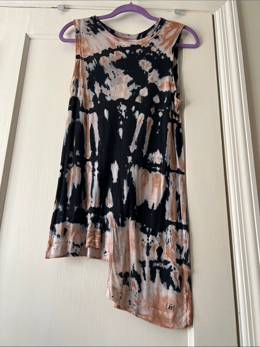 SpEnglish Tie-Dye Black and Tan Asymmetric Women's top/dress